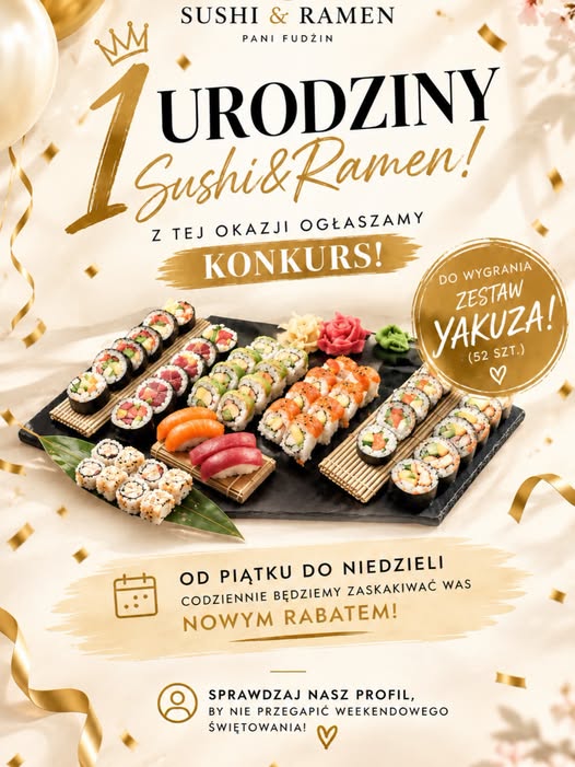 Konkurs Urodzinowy Sushi & Ramen Pani Fudżin