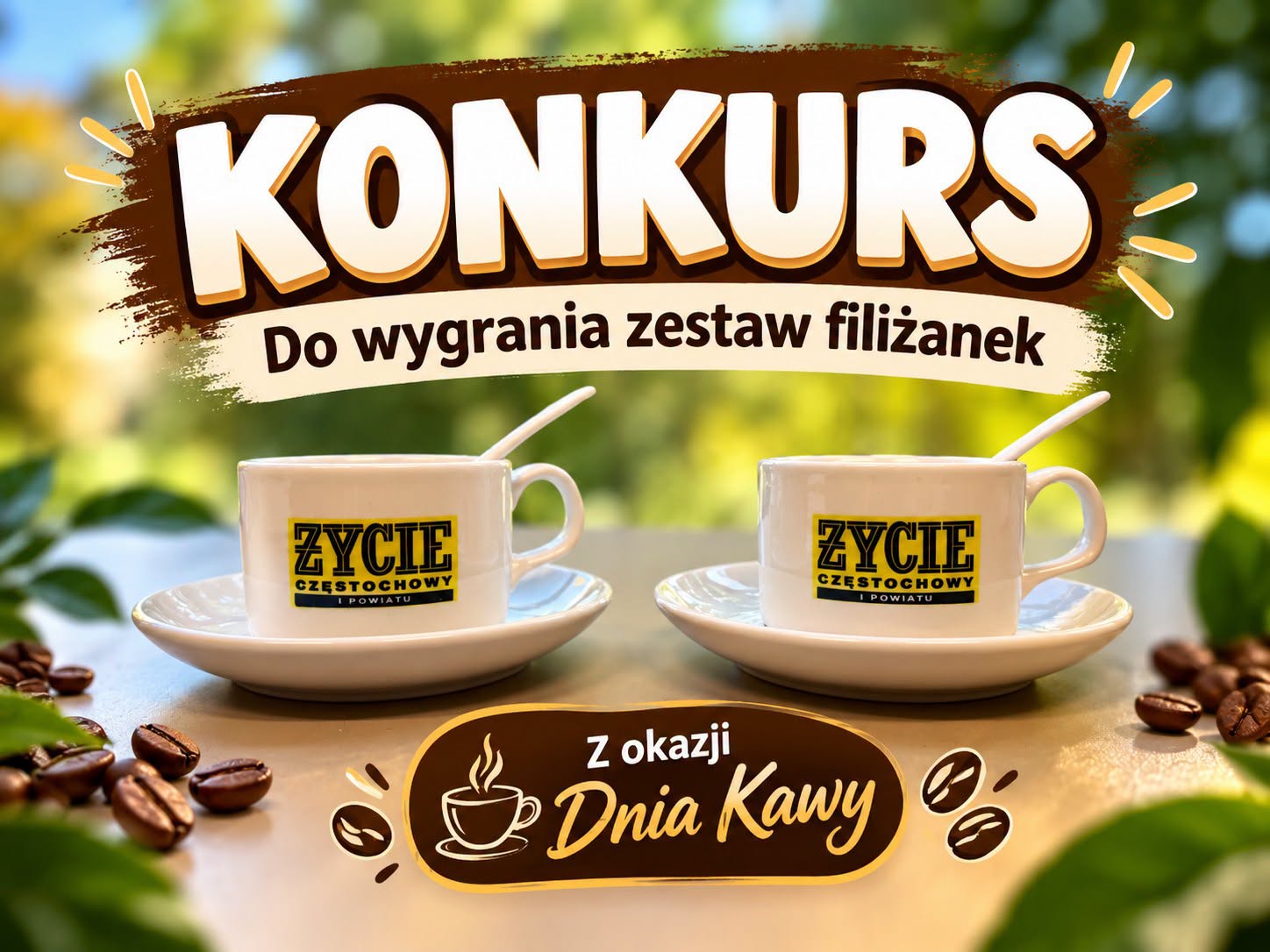 Konkurs z zestawem filiżanek