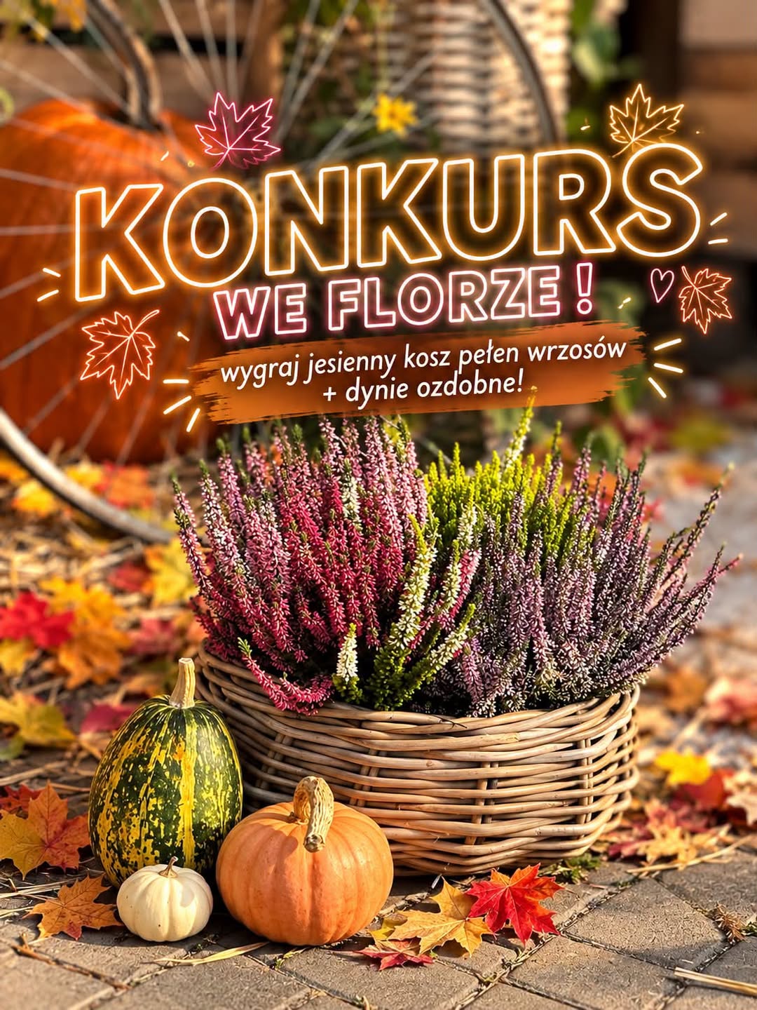 Jesienny konkurs z wrzosami i dyniami